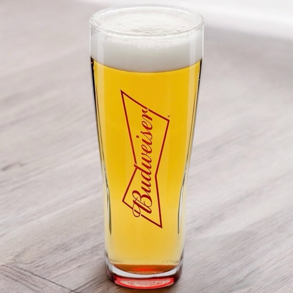 Limited Edition Budweiser Red Bottom Glasses. Boelter Brands. Tall Beer Glass. - Picture 2 of 12
